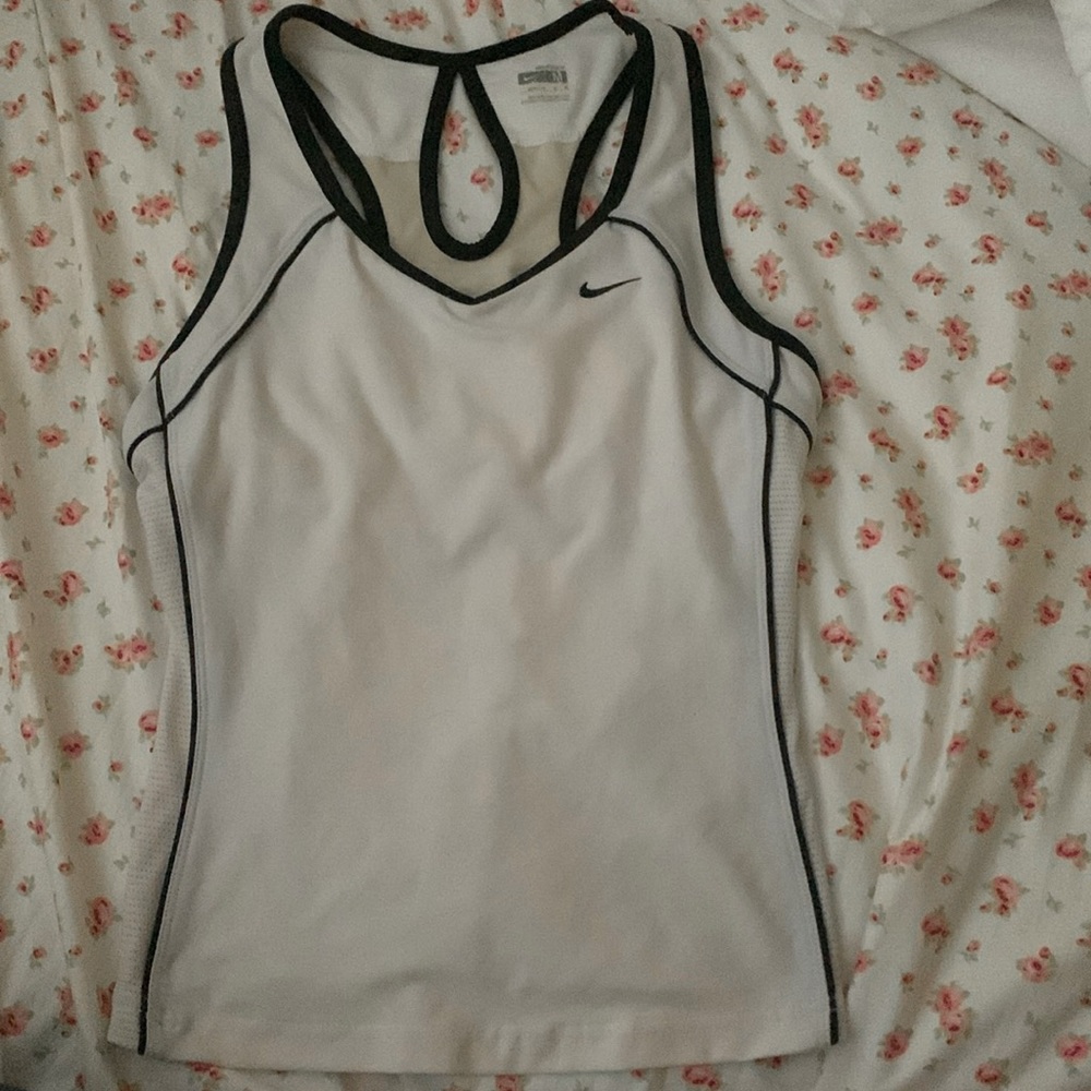 White Nike Tank Top | Breathable Mesh on Sides | Slim Fitted |
